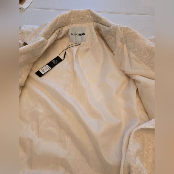 Fashion Nova All Business Baby Coat Double Breasted Button Size 1x - Picture 3 of 11